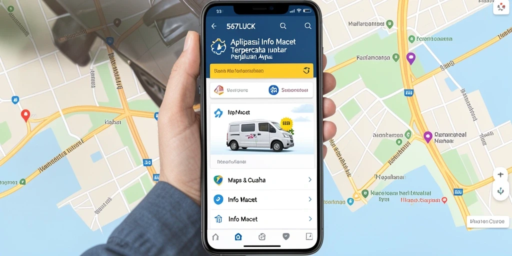 Tampilan utama aplikasi 567LUCK menampilkan peta informasi lalu lintas.