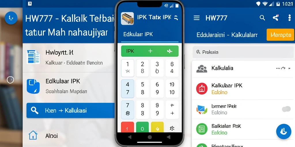 Tampilan antarmuka sederhana HW777 untuk Kalkulator IPK.