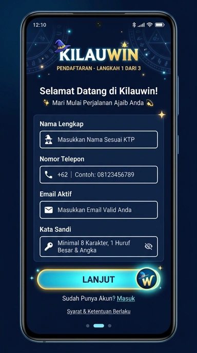 Tampilan halaman daftar kilauwin